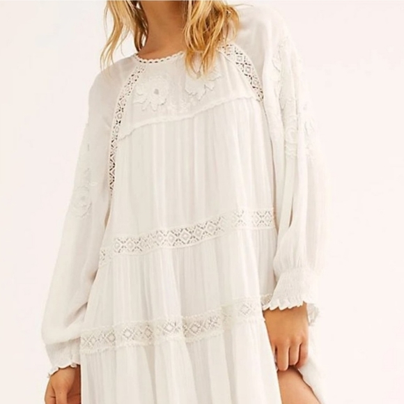 Free People Piece of Your Heart Boho Embroidered Dress - Picture 4 of 16